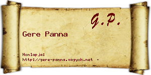 Gere Panna névjegykártya